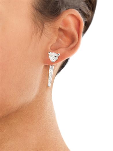 Diamond & white gold single tiger earring