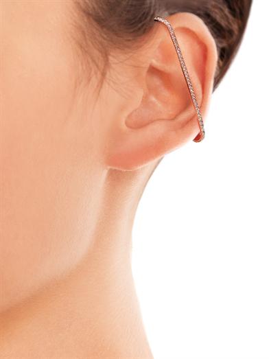 Diamond & pink gold single maxi-bar earring