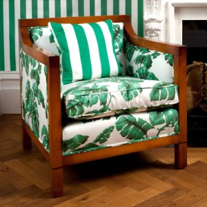 TAROVINE upholstery fabrics and LONDON STRIPE wallpaper
